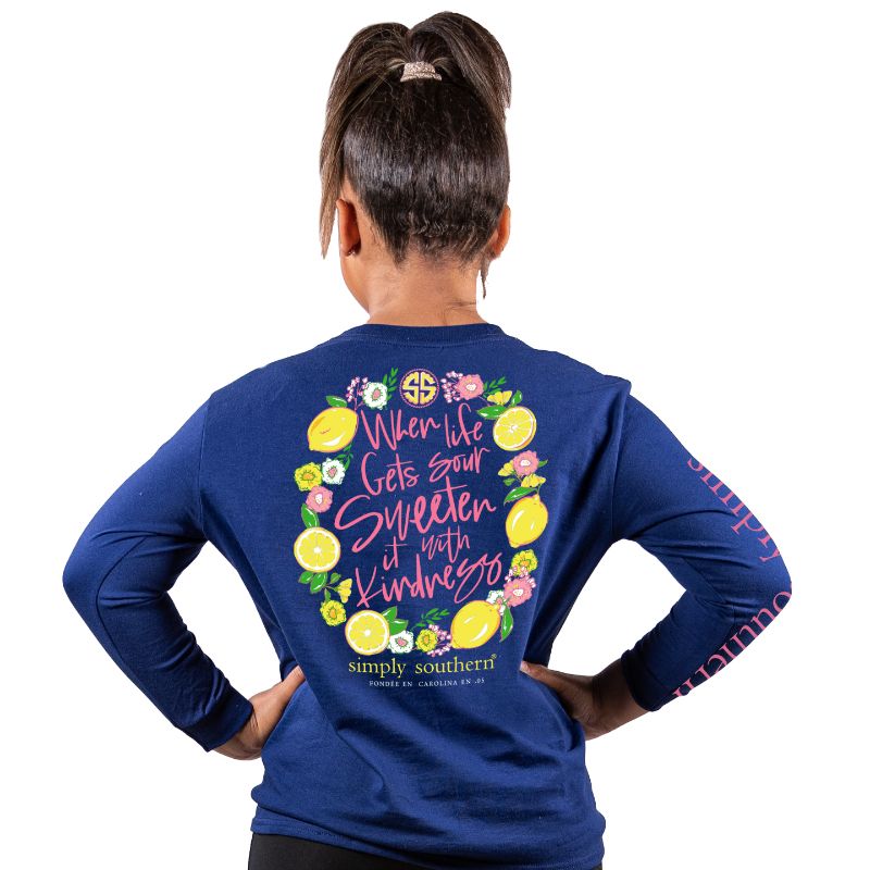 SALE Simply Southern Sour Sweeten It With Kindness Long Sleeve T-Shirt