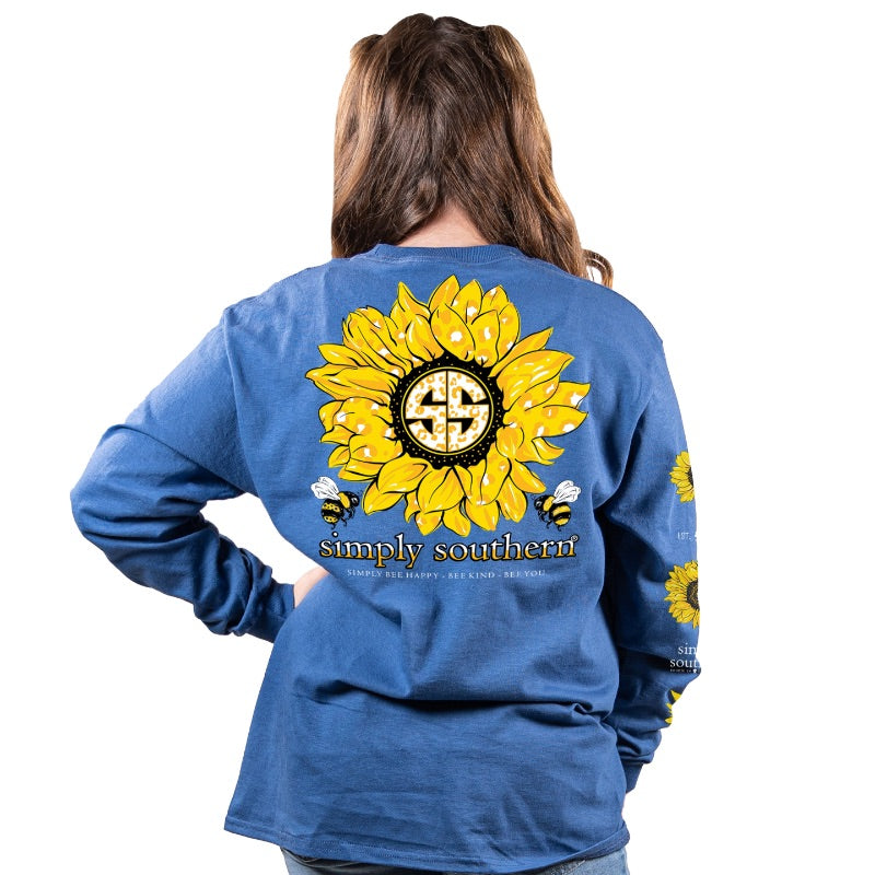 SALE Simply Southern Preppy Bee Sunflower Long Sleeve T-Shirt