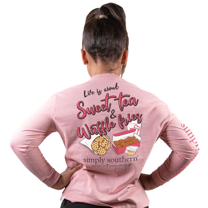 Simply Southern Sweet Tea &amp; Waffle Fries Long Sleeve T-Shirt