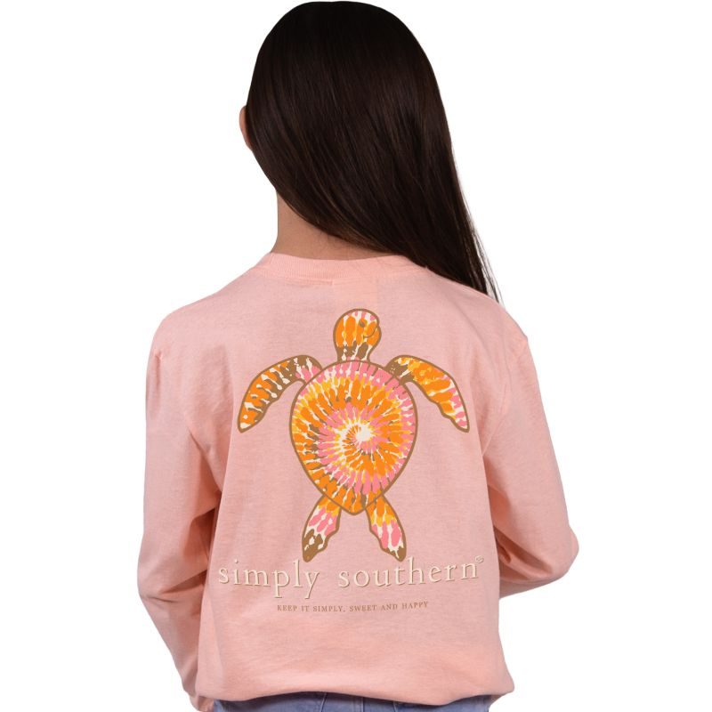 SALE Simply Southern Tie Dye Turtle Logo Long Sleeve T-Shirt