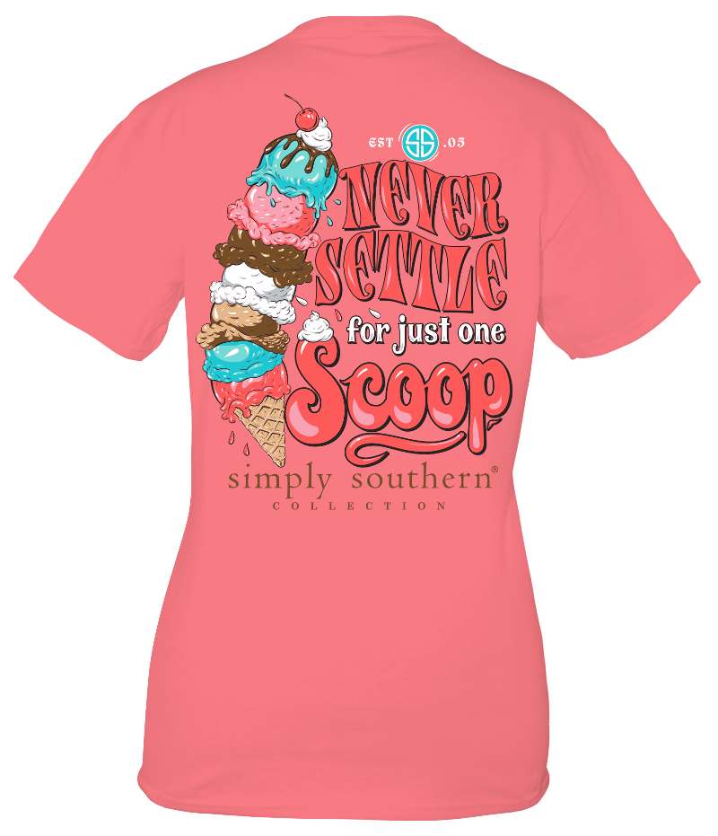 Simply Southern Never Settle For One Scoop Tie Dye T-Shirt