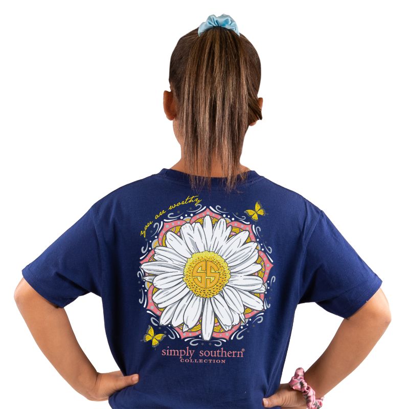 Simply Southern Preppy Worthy Butterfly Flower T-Shirt