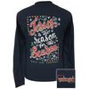 Girlie Girl Preppy Jesus Is The Reason For The Season Holiday Navy Long Sleeve T-Shirt