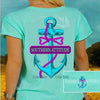 Country Life Outfitters Southern Attitude Anchor Bow Mint Vintage Girlie Bright T Shirt