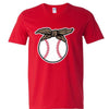 SALE Sassy Frass Baseball Leopard Bow V-Neck Canvas T-Shirt