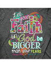 Cherished Girl Big Faith in God Bigger then Fears Chevron Girlie Christian Bright T Shirt - SimplyCuteTees