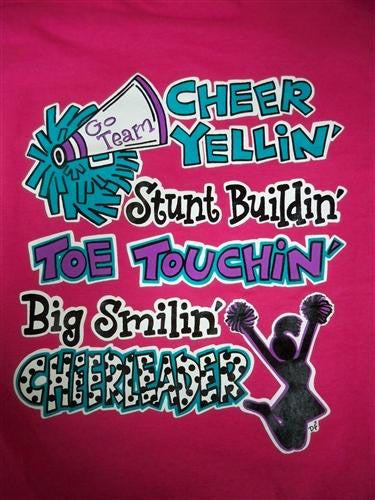 SALE Southern Chics Funny Big Smilin Cheerleader Sweet Girlie Bright T Shirt