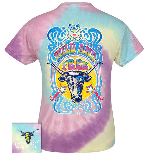 Girlie Girl Originals Wild & Free Bull Tie Dye T-Shirt