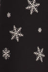 Black Snowflake Print Fleece Lined Soft Lounge Jogger Pants