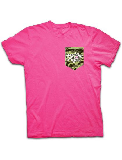 Cherished Girl Camo &amp; Pearls Jesus Lovin Country Girl Cross Girlie Christian Bright T Shirt - SimplyCuteTees