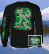 Country Life Outfitters Hunter Chick Black &amp; Green Cheetah Deer Head Hunt Vintage Long Sleeve Bright T Shirt - SimplyCuteTees