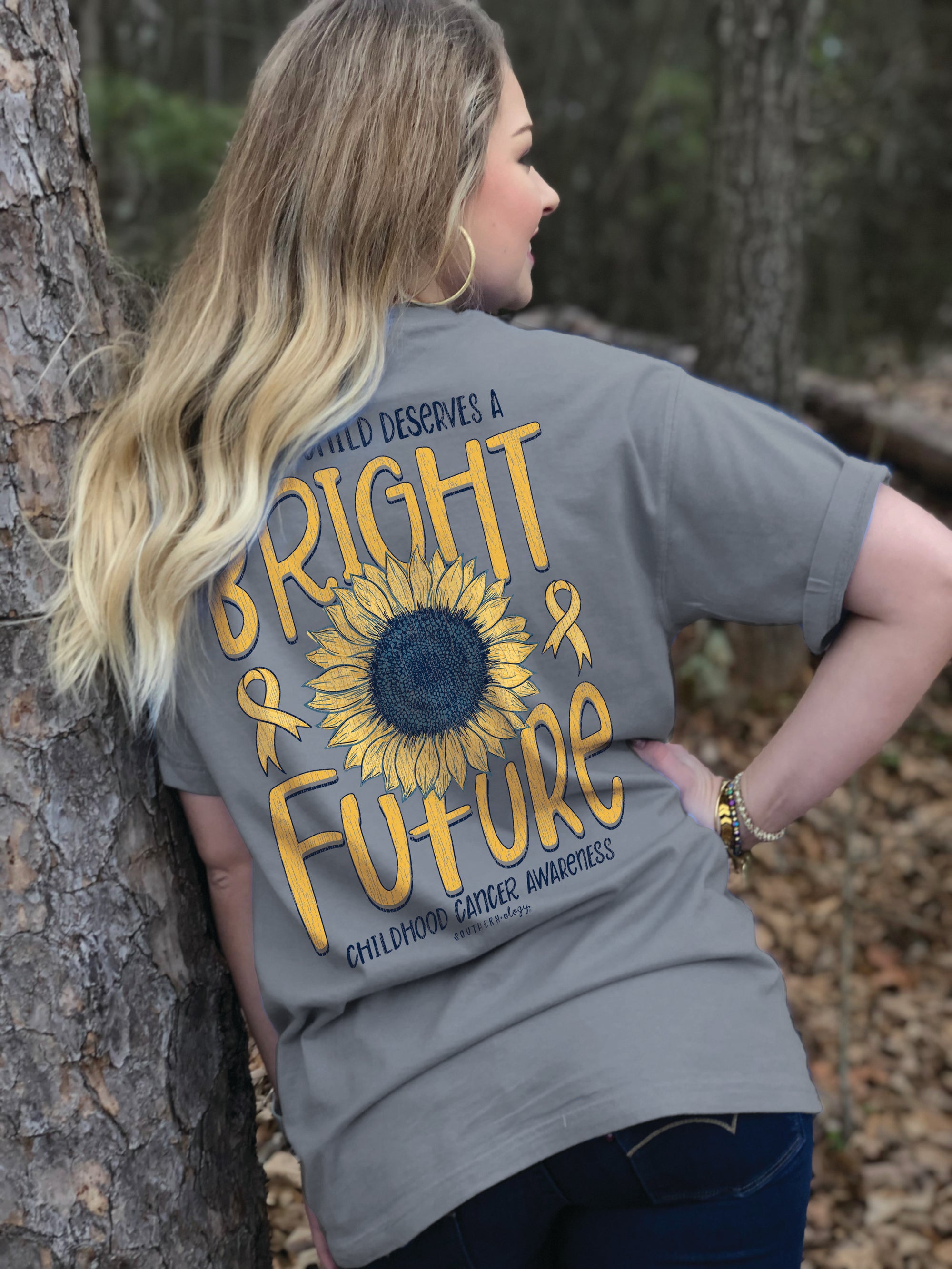 Southernology Childhood Cancer Bright Future Comfort Colors T-Shirt