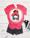 American Girl USA Messy Bun Bleached Dye Canvas Girlie T Shirt
