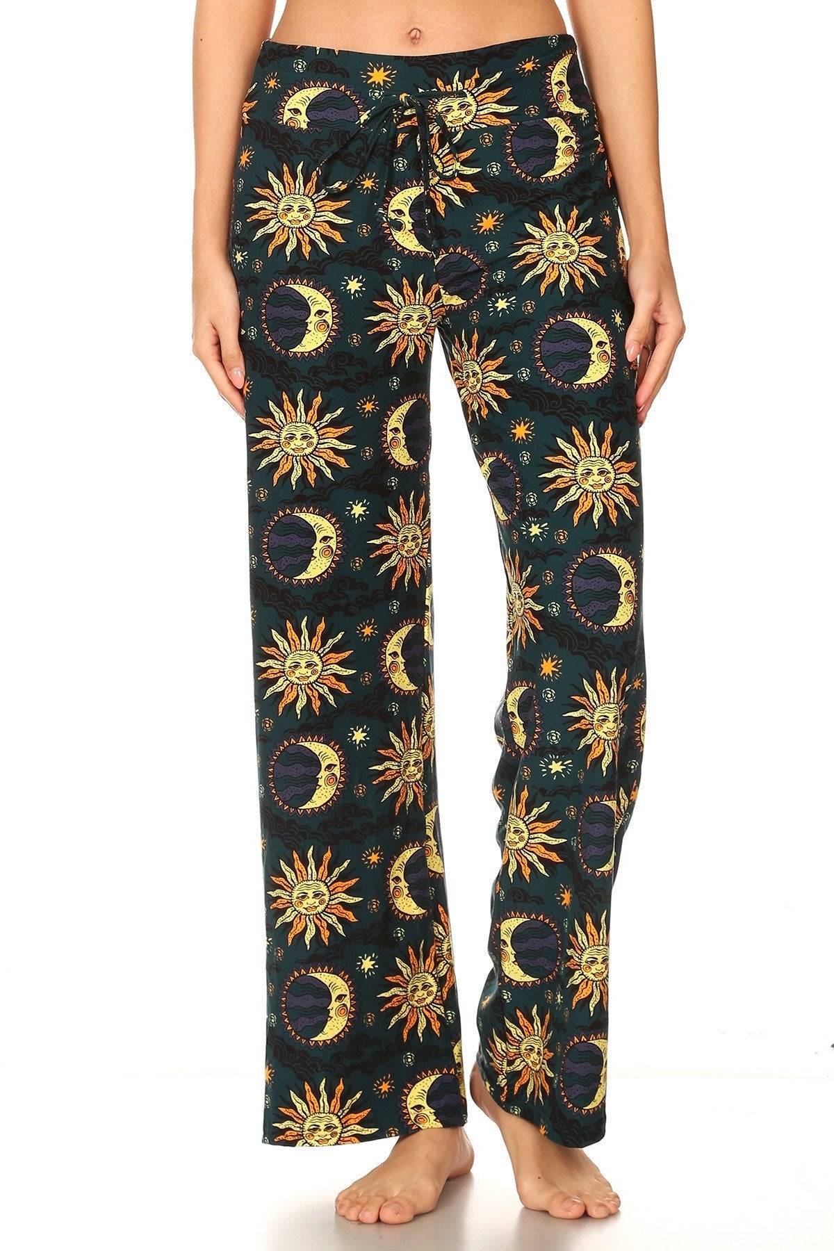 Sun & Moon Print Comfortable Soft Lounge Pajama Pants