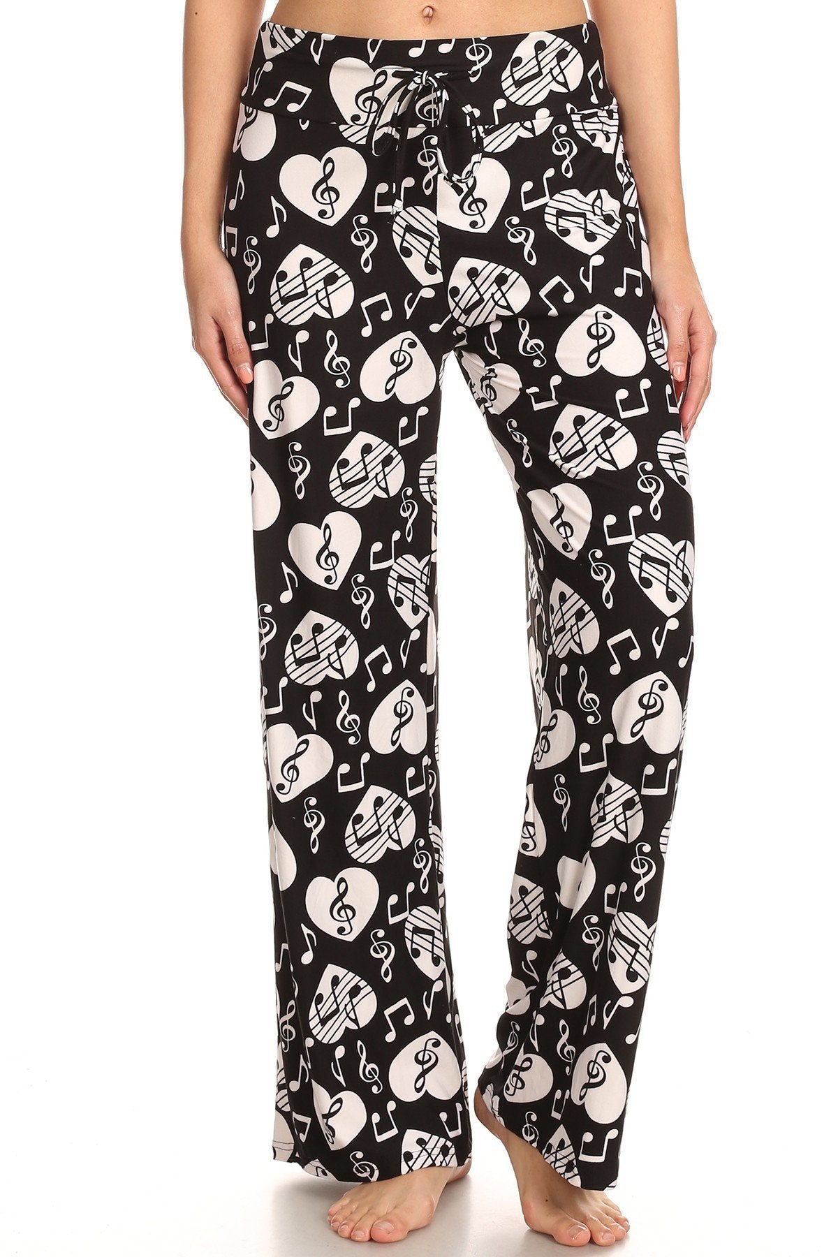 Music Notes Hearts Comfortable Soft Lounge Pajama Pants - SimplyCuteTees