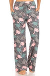 Flamingo Print Soft Lounge Pajama Pants