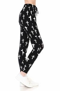 Cross Print Soft Lounge Jogger Pants