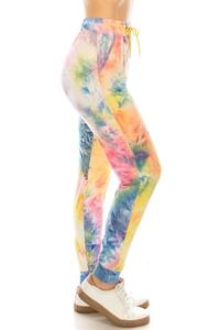 Multi Color Tie Dye Print Soft Lounge Jogger Pants