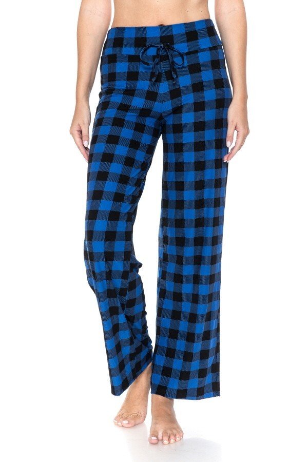 Blue &amp; Black Checkered Comfortable Soft Lounge Pajama Pants