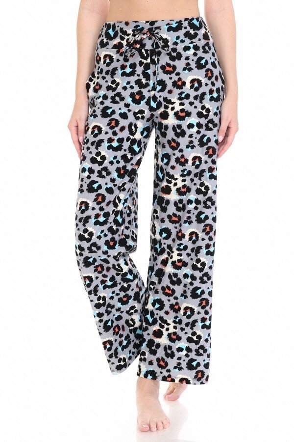 Multi Colored Leopard Print Comfortable Soft Lounge Pajama Pants