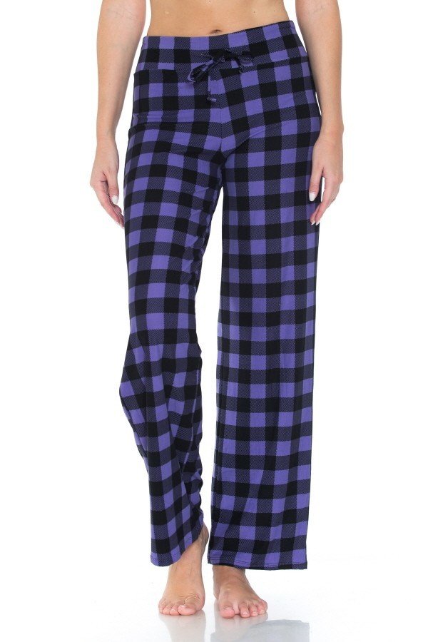Purple & Black Checkered Comfortable Soft Lounge Pajama Pants