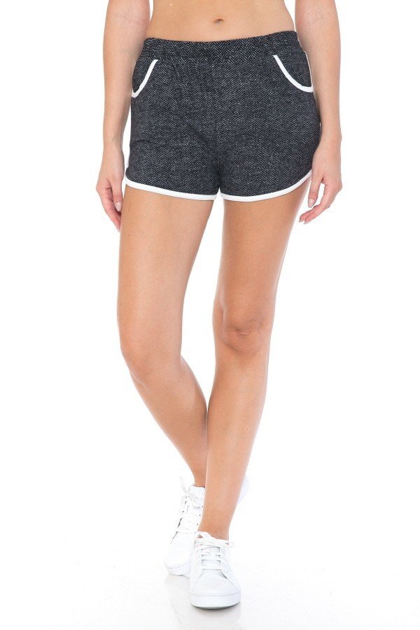 Gray Print Soft Lounge Shorts