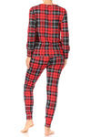 Red Plaid Fleece Lined Lounge Pajama Set Pants and Shirt