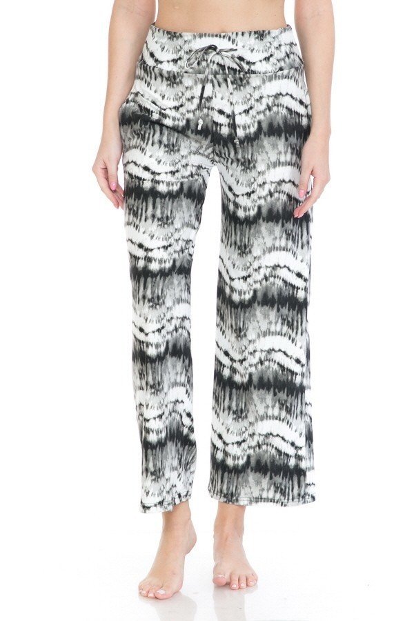 Black Gray White Tie Dye Comfortable Soft Lounge Pajama Pants