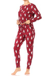Plaid Christmas Trees Fleece Lined Lounge Pajama Set Pants and Shirt