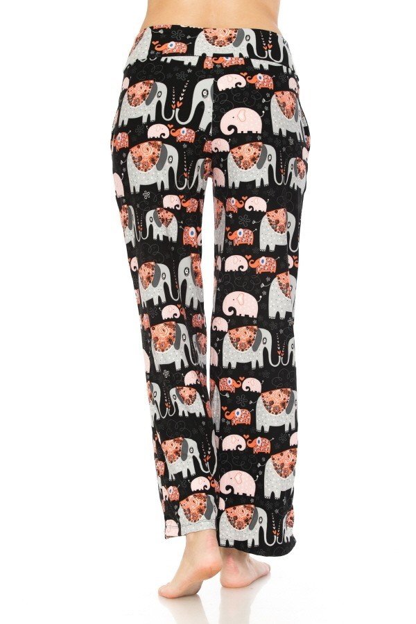 Elephant Heart Print Comfortable Soft Lounge Pajama Pants