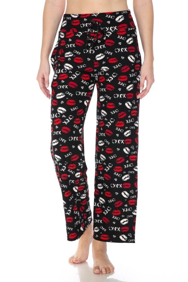 XOXO Lips Print Comfortable Soft Lounge Pajama Pants