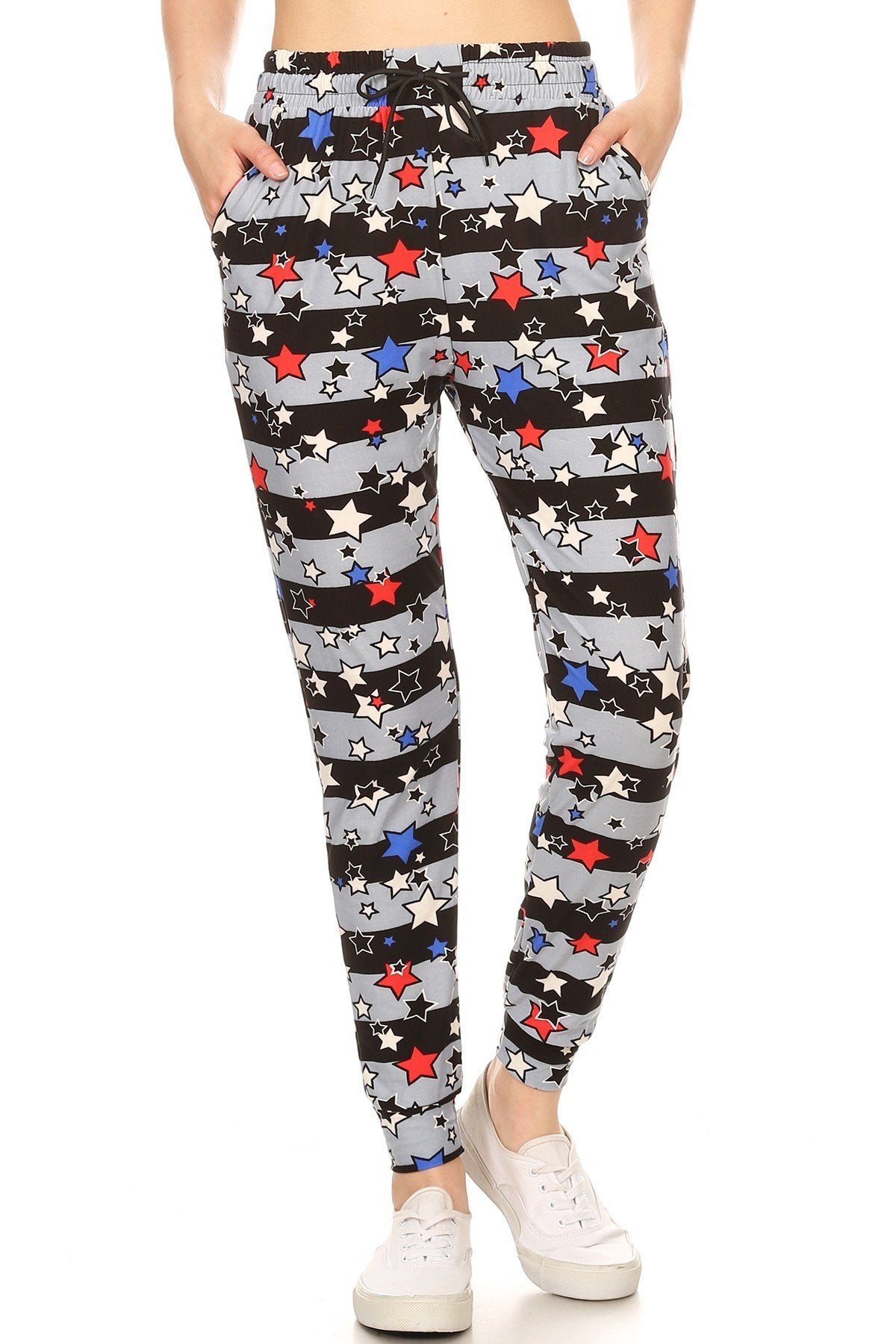 Star Print Soft Lounge Jogger Pants