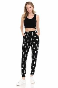 Cross Print Soft Lounge Jogger Pants