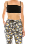 Bee &amp; Daisy Print Soft Lounge Jogger Pants