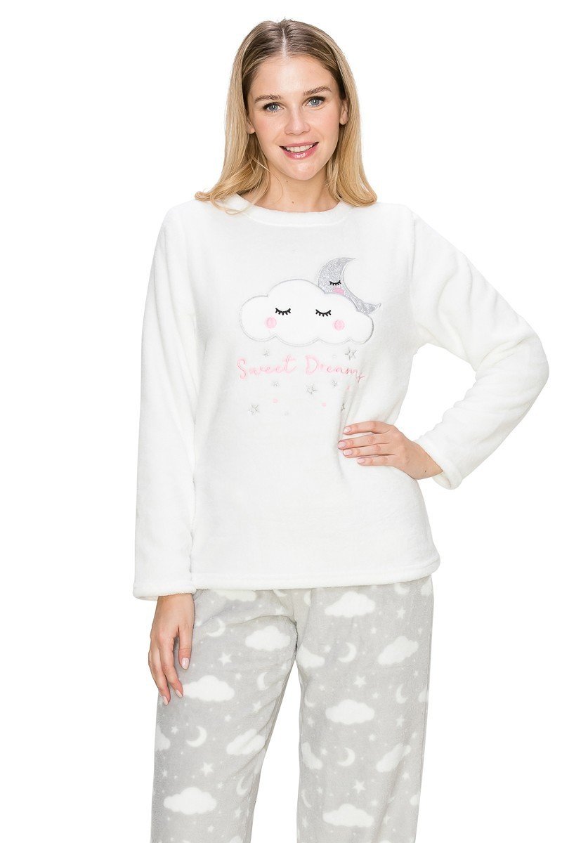 Sweet Dreams Fuzzy Lounge Pajama Set Pants and Shirt