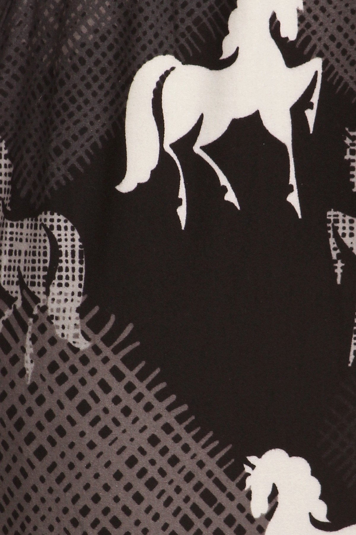 Black White Gray Horse Print Soft Lounge Jogger Pants