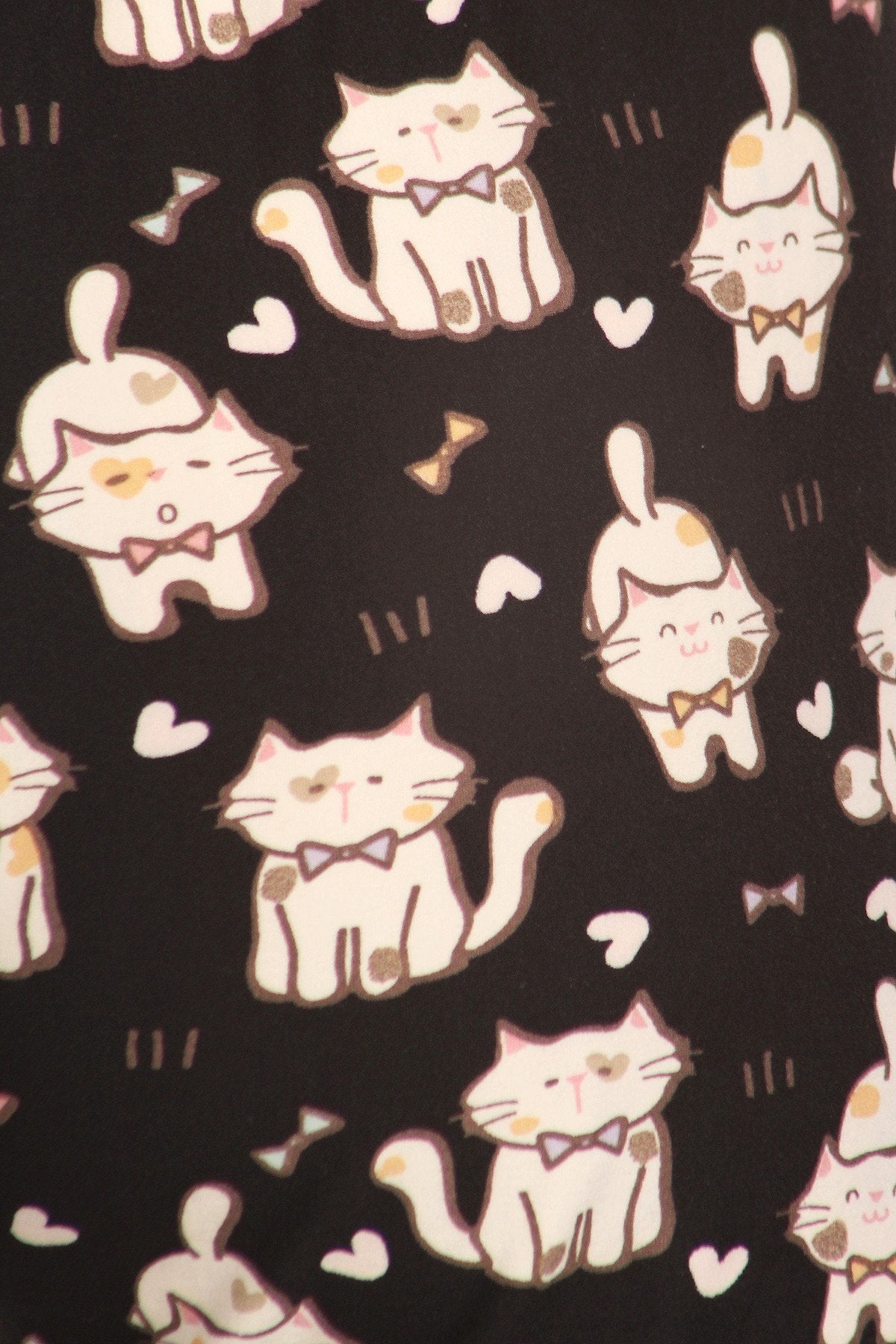 White Cat Print Soft Lounge Jogger Pants