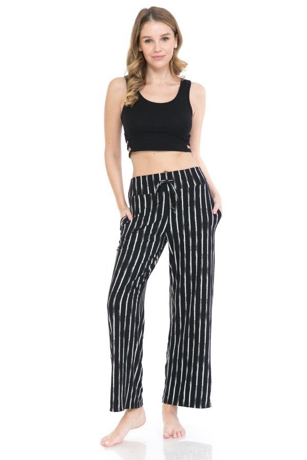 Stripe Print Comfortable Soft Lounge Pajama Pants