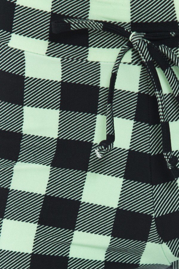 Green Checkered Print Comfortable Soft Lounge Pajama Pants