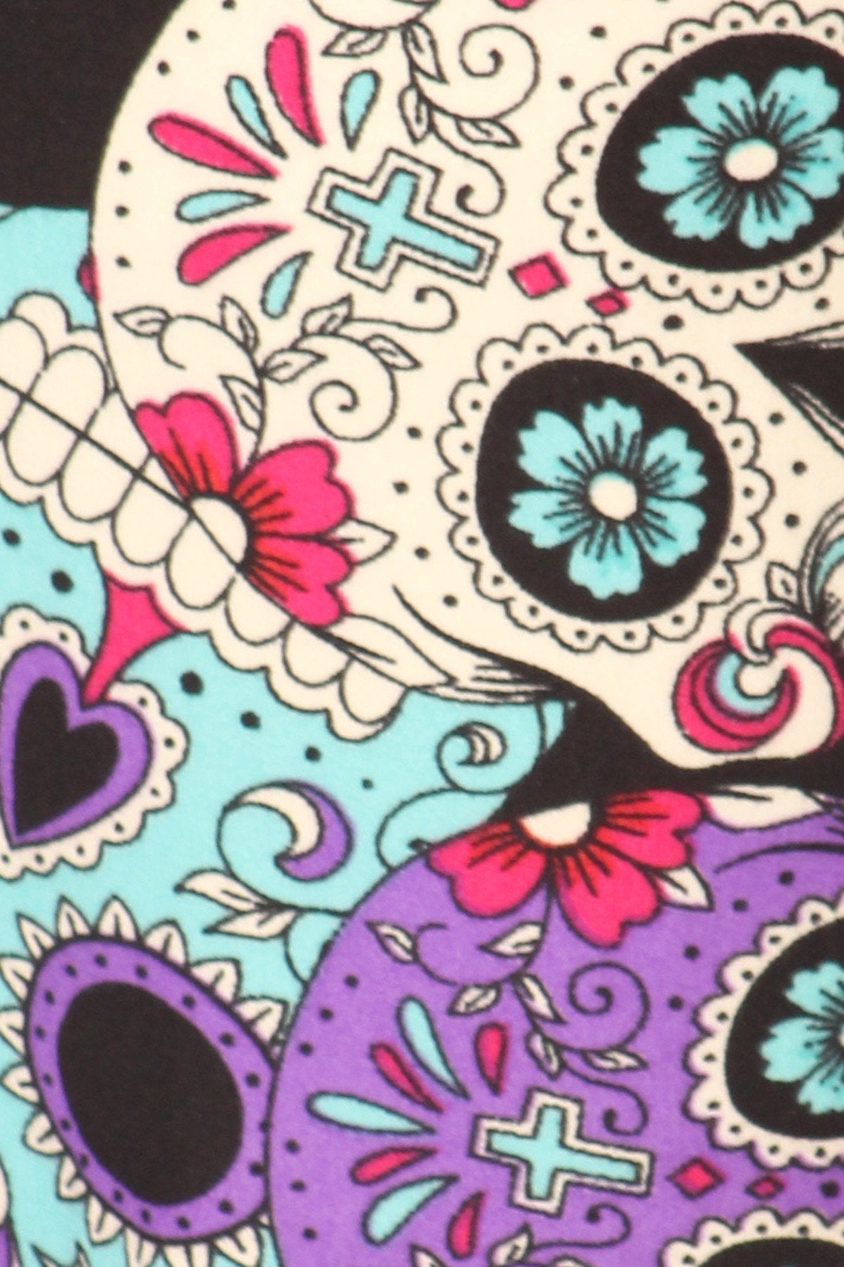 Large Colored Sugar Skull Print Soft Lounge Jogger Pants