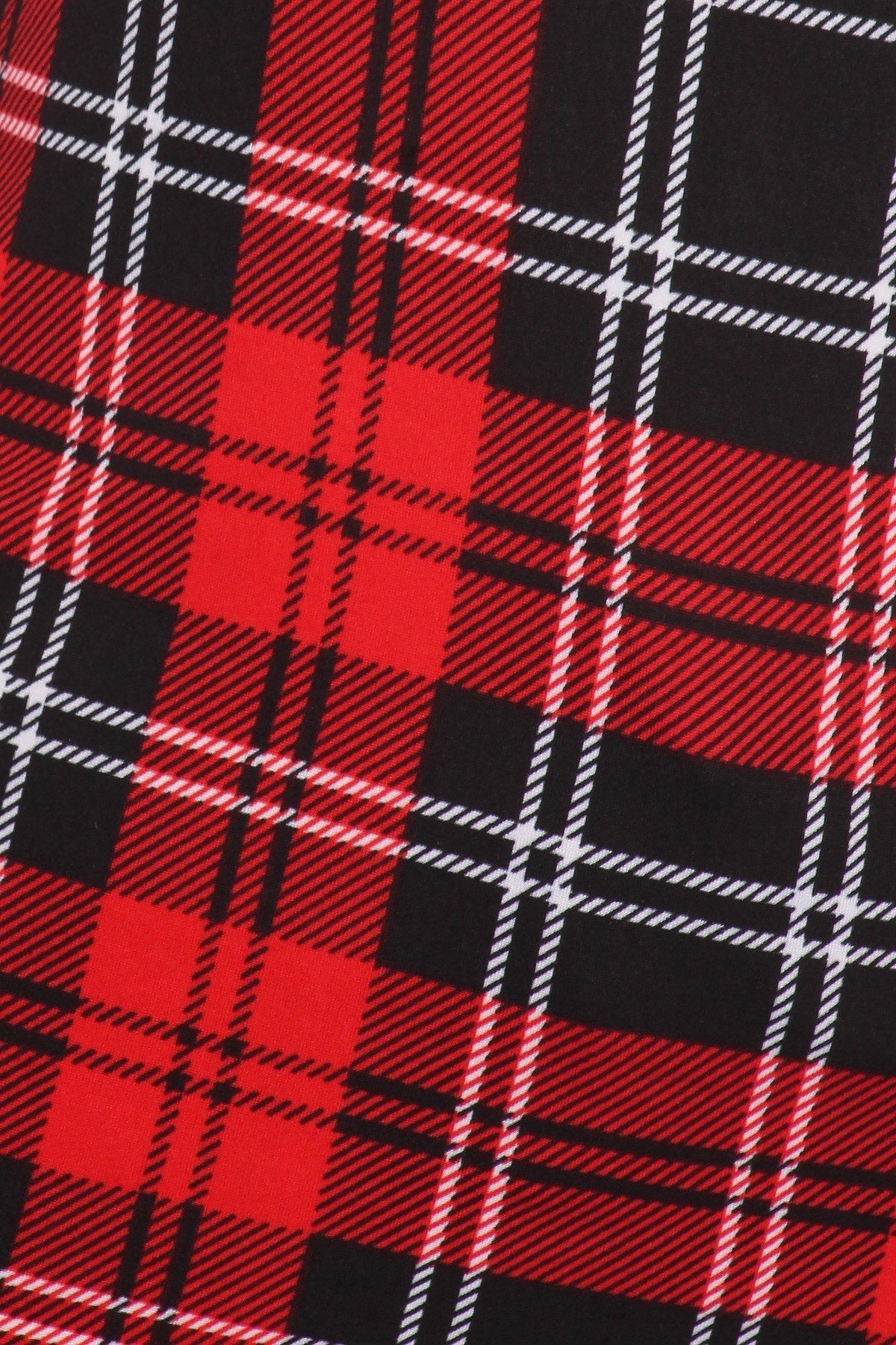 Red Plaid Fleece Lined Lounge Pajama Set Pants and Shirt