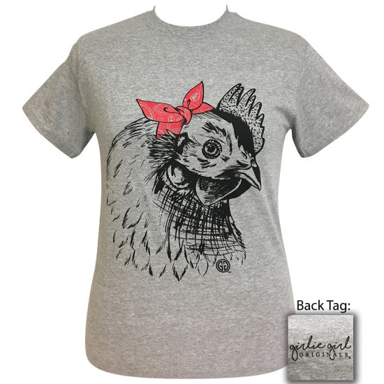 SALE Girlie Girl Originals Preppy Bandana Hen Grey T-Shirt