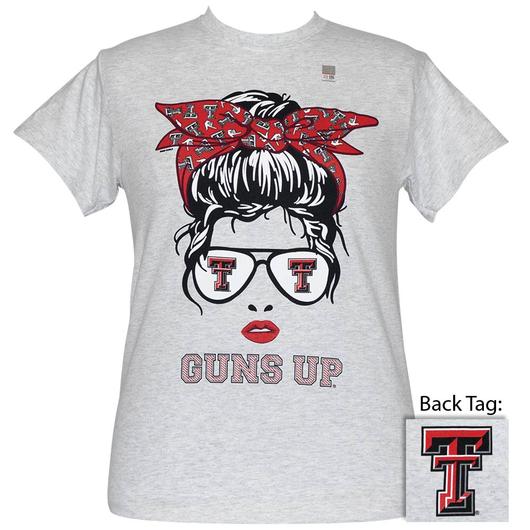 Girlie Girl Originals Preppy Texas Tech Messy Bun T-Shirt