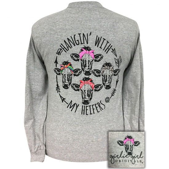 Girlie Girl Originals Preppy Bandana Cows Heifers Long Sleeve T-Shirt