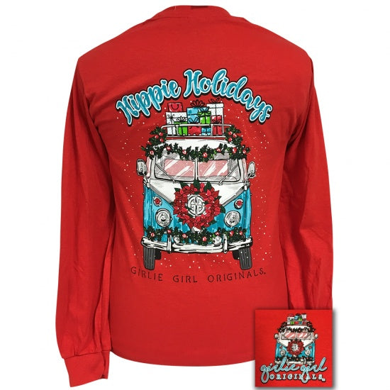 Girlie Girl Originals Preppy Hippie Holidays Van Long Sleeve T-Shirt