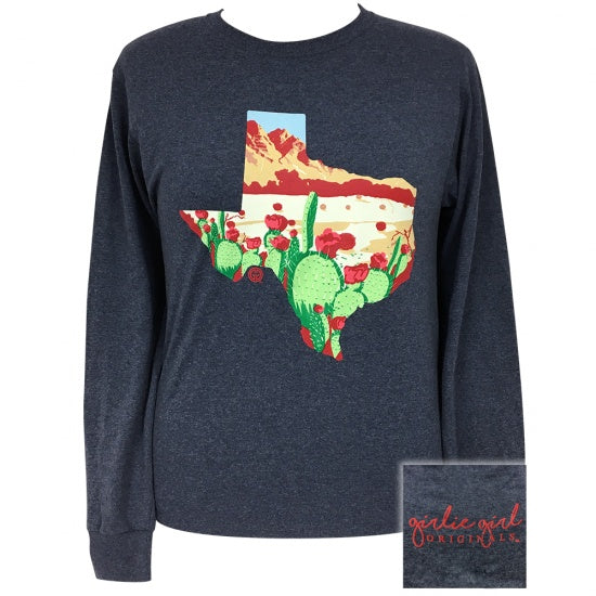 Girlie Girl Originals Preppy Texas Desert Long Sleeve T-Shirt