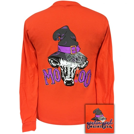 Girlie Girl Originals Preppy Moo Cow Fall Long Sleeve T-Shirt