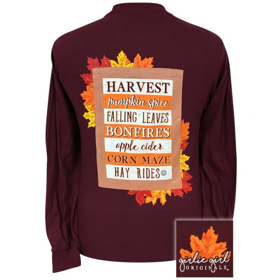 SALE Girlie Girl Originals Preppy Harvest Fall Sign Long Sleeve T-Shirt