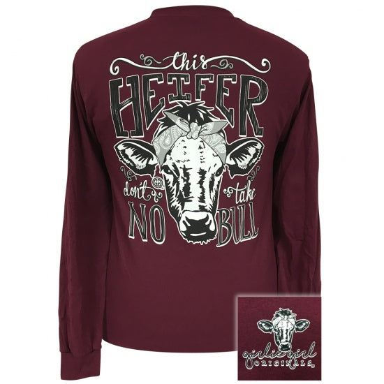 Girlie Girl Originals Preppy Heifer No Bull Long Sleeve T-Shirt