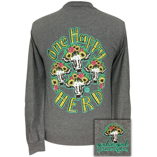 Girlie Girl Originals Preppy One Happy Herd Long Sleeve T-Shirt